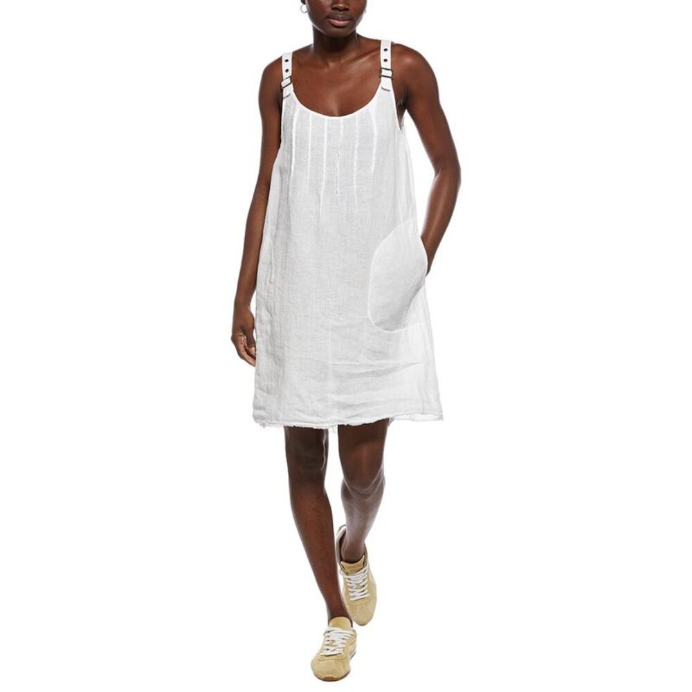 Xcvi Womens Pilar Linen Tank Dress, White